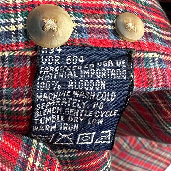 Nautica Classic Red Plaid‎ Pattern Long Sleeve Button-Up Shirt Mens Large - Picture 4 of 6